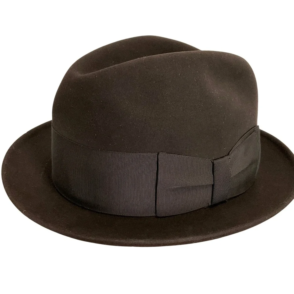 WL Strain Hat Mens 6 7/8‎ Brown Melorol Resistol 990 Self Conforming Fedora VTG